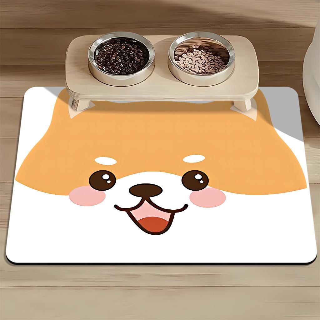 

Коврик для домашних животных, коврик для кошек, коврик для собак, коврик для миски для кошек, моющийся, впитывающий, нескользящий, без запаха и легко чистится 40*50cm【TPR2.5MM】