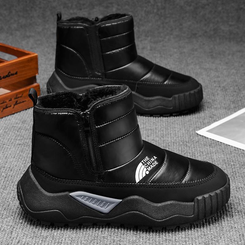 Autumn and winter velvet thickened new warm men's casual boots student high-top snow boots men's shoes cotton shoes men's