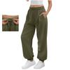 Women's Casual Pants High-waisted Belted Jogging Pants With Pockets