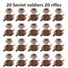 20Pcs/Set WW2 Military Soldier Array Soviet US UK France Japan Canada Italy China Building Blocks Action Figure Bricks Kids Toy