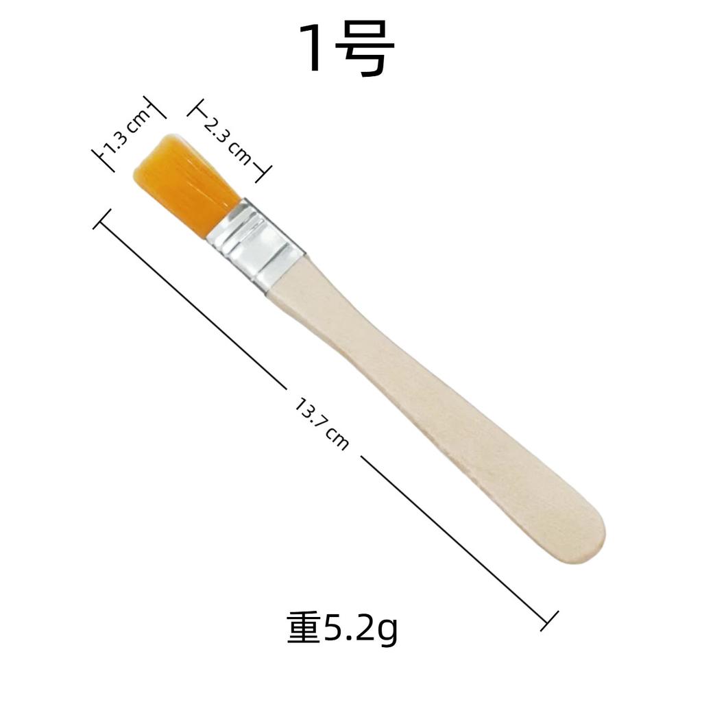 10 Pcs Yellow Nylon Flat Brush Oil Painting Nylon Brush Art Brush Wooden Oil Painting Brush Flat Brush