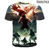 Attack on Titan 3D Pattern T-Shirt for Anime Fans, Stylish Cartoon Tops, Lightweight Polyester Casual Streetwear Clothes