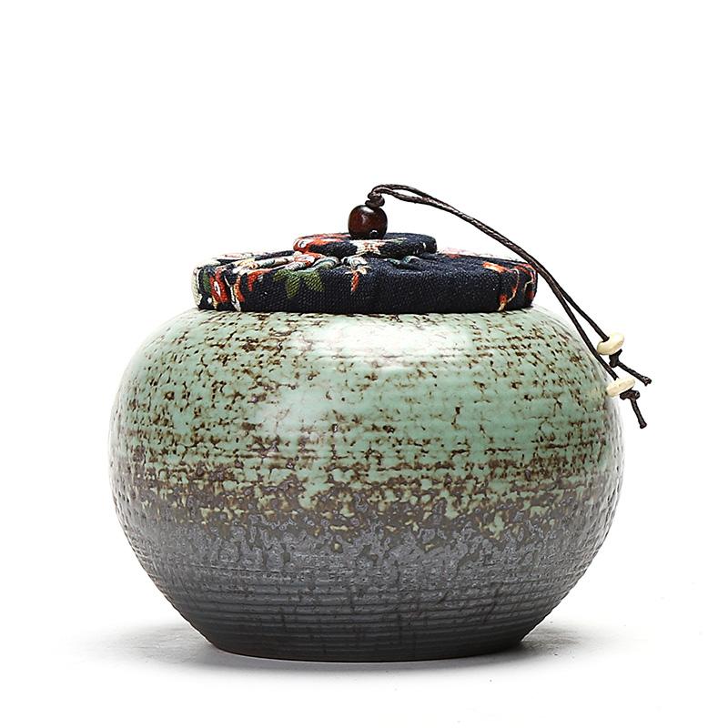 Recipiente de Té de Cerámica Retro Alfarería Nuez Grano Tarro Hermético Contenedor de Especias para el Hogar Tarros a Prueba de Humedad Suministros de Cocina Accesorios