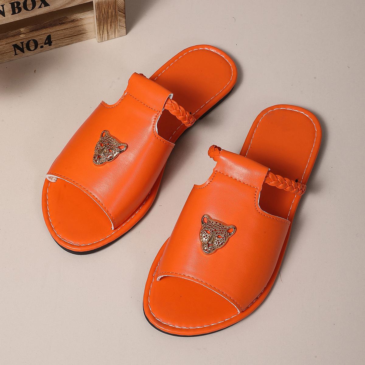 

Large size women s flat-bottomed cool slippers spring and summer new hollow design solid color fish mouth women s shoes 43 оранжевый