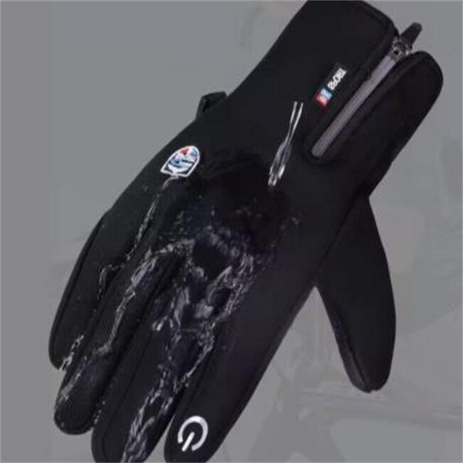 Winter Touchscreen Gloves for Men Women Waterproof Windproof Full Finger Cycling Silicone Non Slip Palm Zipper Sport Gloves for Running Driving Hiking