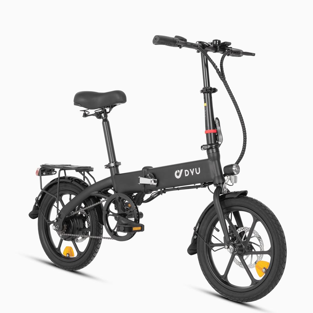 Electric Bike DYU A1F Pro 16" 250W Motor 7.5AH Max Range 60Km Load 120Kg Black