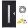 VidaXL Porte d'entrée anthracite 88x200 cm PVC, porte, porte en PVC,, porte d'entrée, porte d'entrée en PVC 3187903