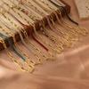 Hip Hop Zircon Paperclip Splicing Titanium Steel Clavicle Necklace For Women
