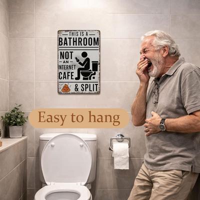 Funny Bathroom Signs Rust Resistant Metal Toilet Decoration Funny Sarcastic Bathroom Toilet Decor Sign for Bath House Home