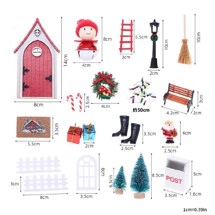 Interactive Fairies Gnomes Door Set For Doll House Doll Christmas Decorations Miniature Scene Display Crafting Accessory