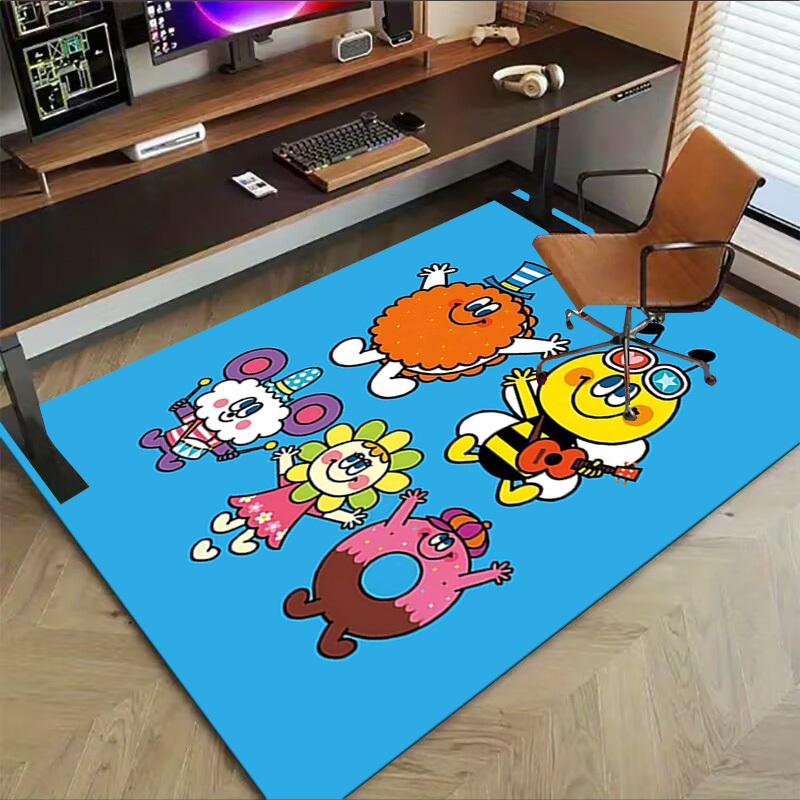 1PC Cartoon Characters Non-Slip Floor Carpet Compatible for Office&Living Room&Bedroom&Dining Room - Flat- Soft & Pattern, Vibrant Colors-W280