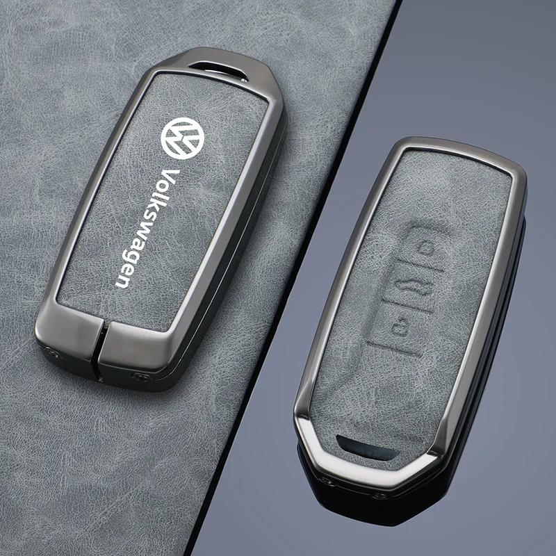 VW GTI GOLF 2026 Hot For VW VOLKSWAGEN Zinc Alloy Leather Car Remote Key Case Cover Shell Fob for Vw Volkswagen Touareg 2019 202