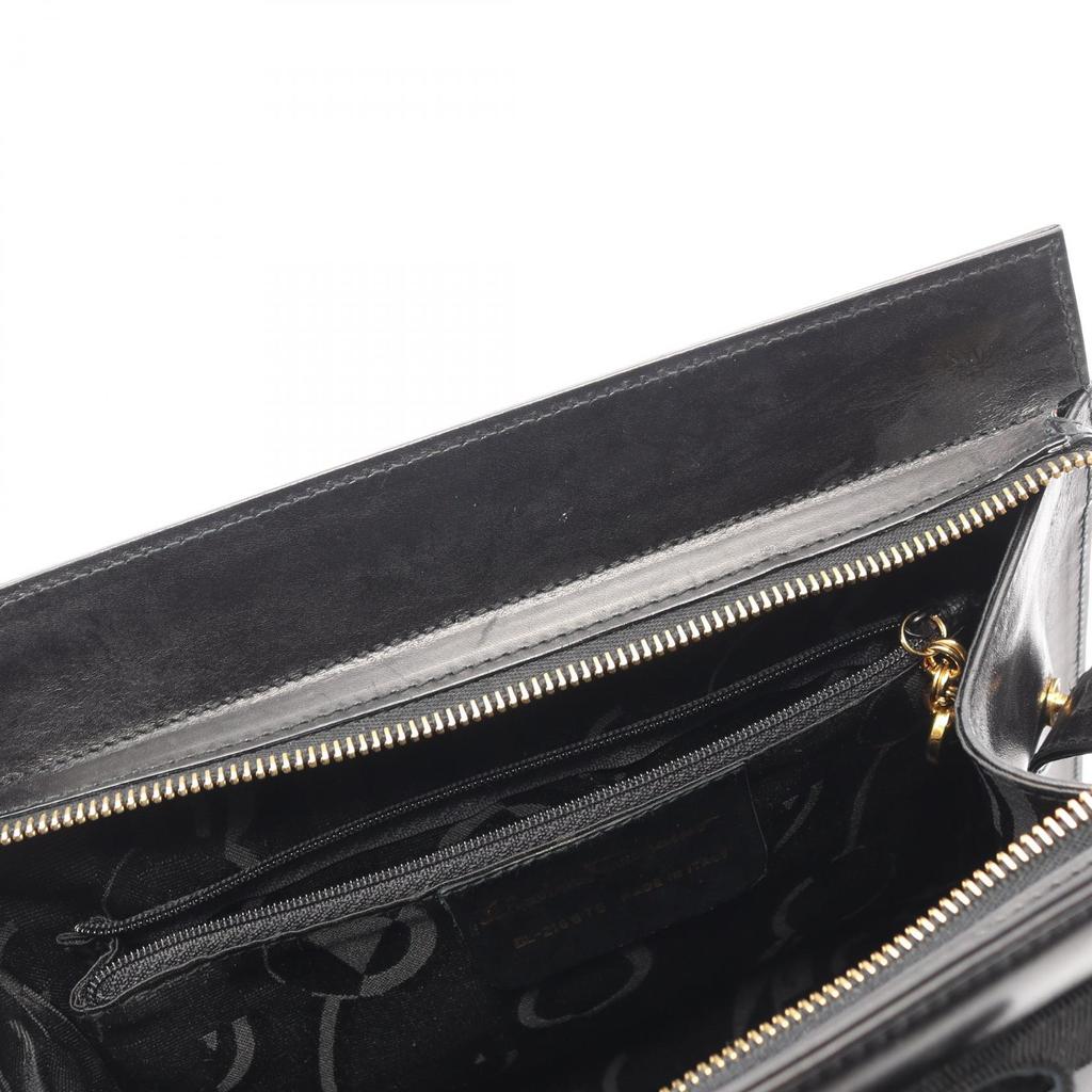 Used Salvatore Ferragamo Vara ribbon Shoulder Bag leather Black Used Women