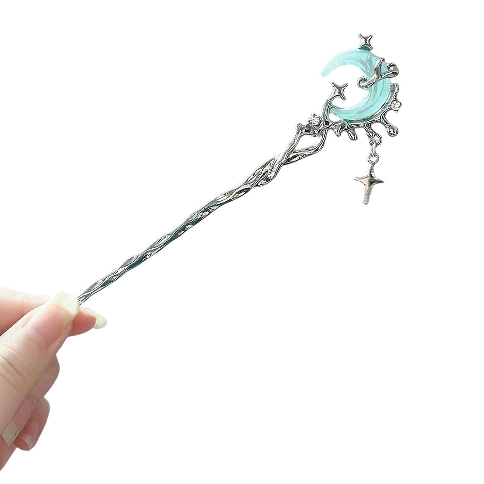 Exquisite Jewelry Hairpin Elegant Glitter Star Moon Tassel Hair Stick Durable Metal Hairpin Girls Trendy Hair Accessories