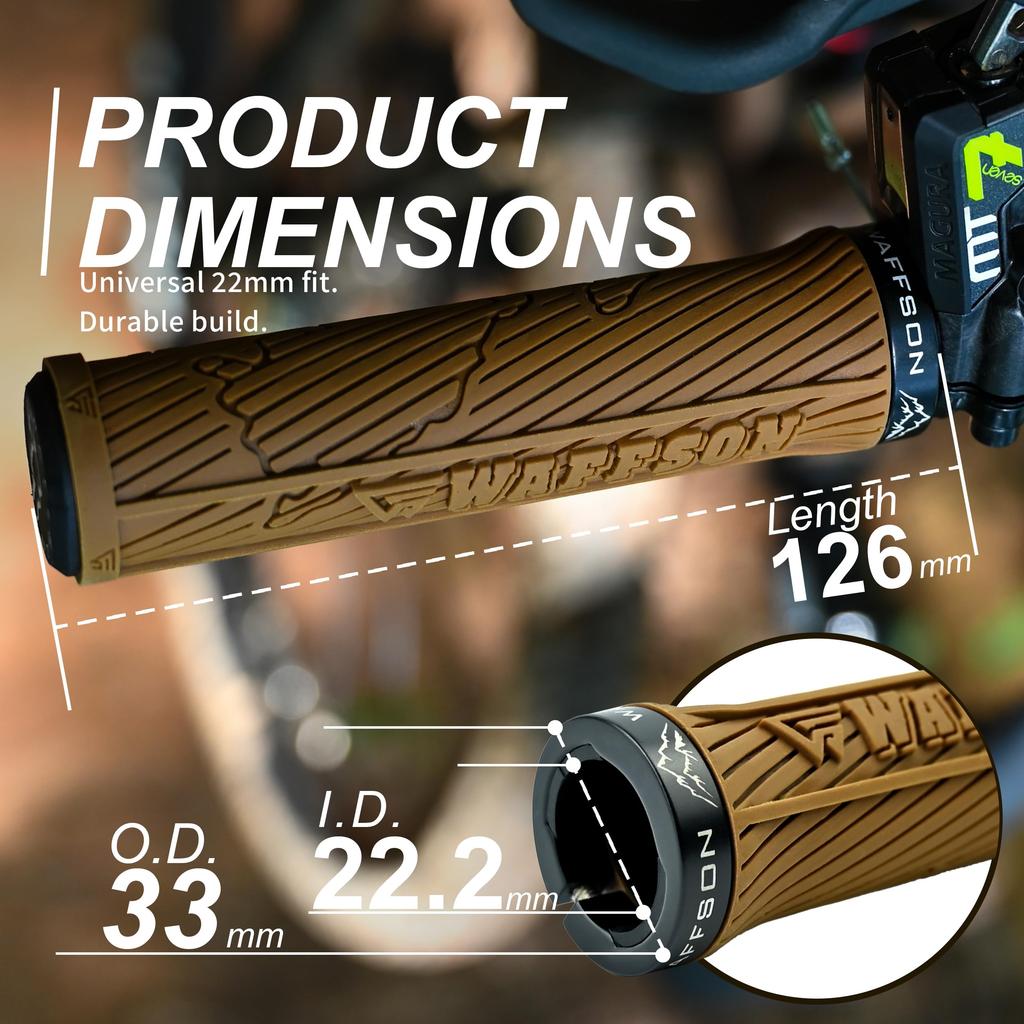 WFS World Map MTB Grips Single Clamp Ergonomic Mountain Bike Handlebar Grips Comfortable Vibration Damping for and Downhill Blue Lock-On – Non-Slip –