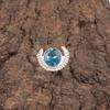 Round Swiss Blue Topaz Stone 925 Sterling Silver Eternity Best Friend Gift Ring RR-48-14