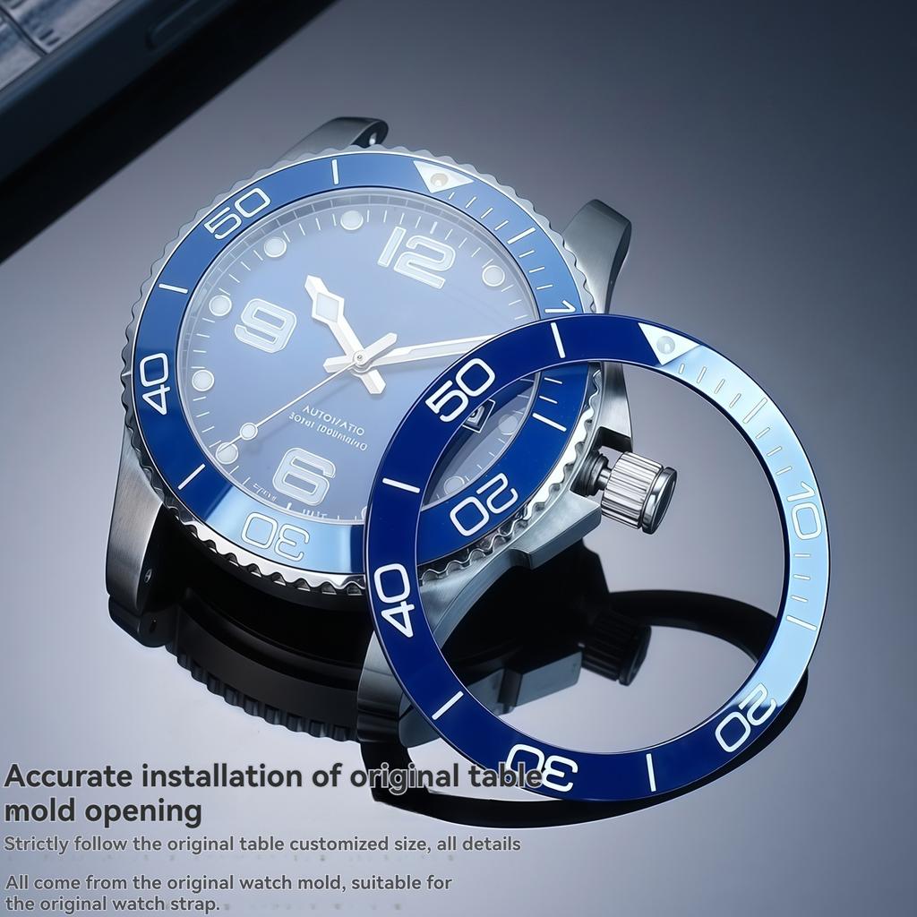Pentru înlocuirea insertului lunetei ceramice la ceasurile Longines HydroConquest L3.781 – Ceas bărbătesc 41mm/43mm/44mm, markere și scale numerice luminescente