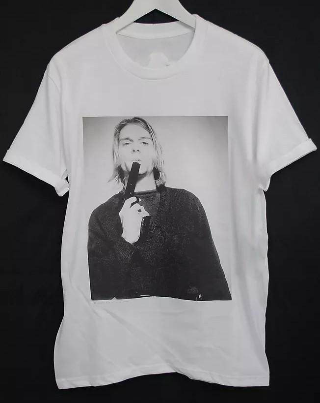 KURT COBAIN NIRVANA white T Shirt Short sleeve DO213 Unisex T-Shirt