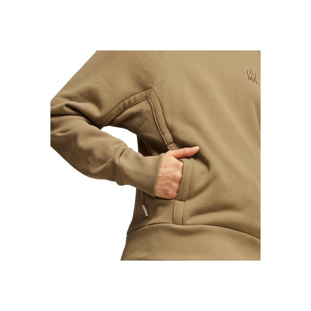 Puma Solid Color Hooded Long Sleeve Casual Sweatshirt Women Sweatshirt Brown 621444-85