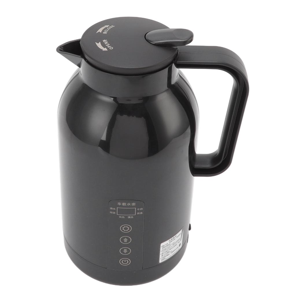 Auto Heizbecher Tragbarer Edelstahl Elektrischer Wasserkocher für Tee Kaffee Schwarz 1300ML
