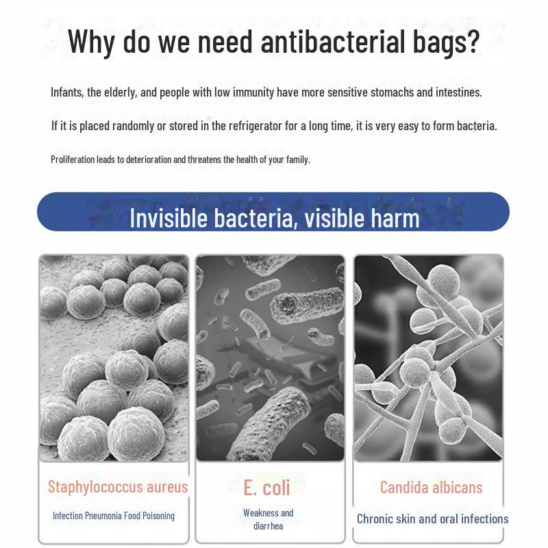 Antybakteryjne woreczki do przechowywania żywności z jonami srebra: Gruba, Ciągła Rolka do Uszczelniania Lodówki