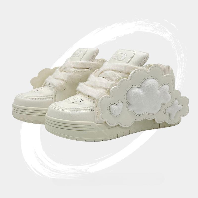Cloud Bread Shoes Street Fashion Design Sense Round Head Thick Bottom Sneaker Women's Spring New