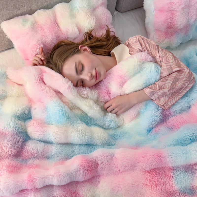 Pătură Imitație Blană de Iepure Tuscany - Pătură Luxoasă, Călduroasă pentru Somn pe Canapea și în Utilizare cu Aer Condiționat