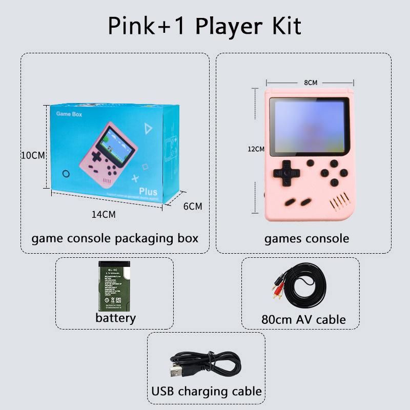 Retro Taşınabilir Mini El Video Oyun Konsolu 8 Bit 3.0 Inç Renkli LCD Çocuk Renkli Oyun Oyuncu Dahili 500 Oyun