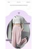 2026 Spring/Summer Chinese Style Satin Wide-Leg Frog Button Pants - Women's Slimming Straight-Leg, Floor-Length Business Trousers