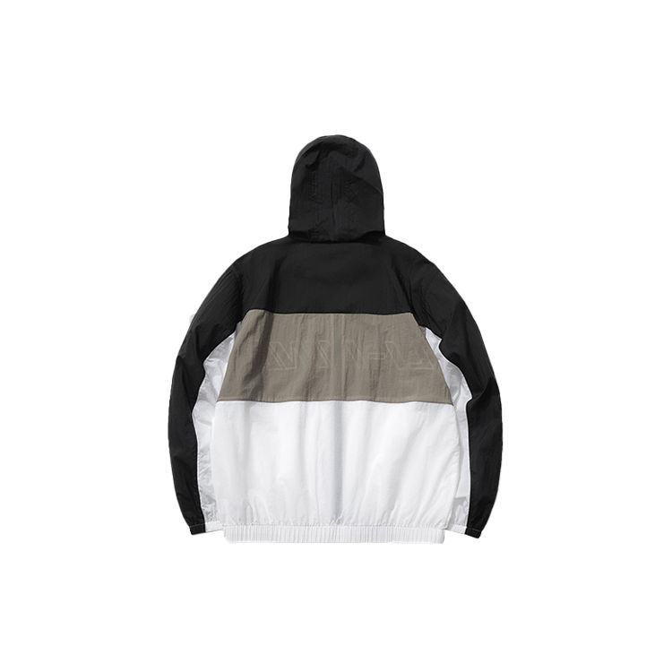 Li Ning Sports Fashion Series Loose Hooded Sports Jacket Men Jacket Black Color-Block AFDR189-2