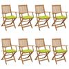 Day and Night - Day and Night Folding Garden Chairs 8 Units and Cushions Solid Acacia Wood