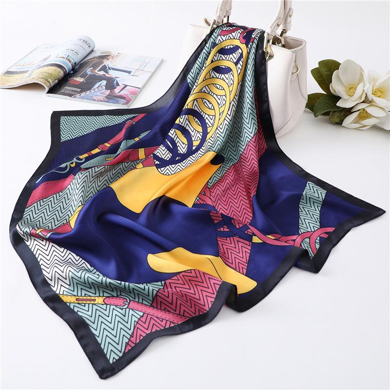New small square scarf women's professional scarf animal wave pattern fashion scarf simulation silk spring and summer versatile shawl