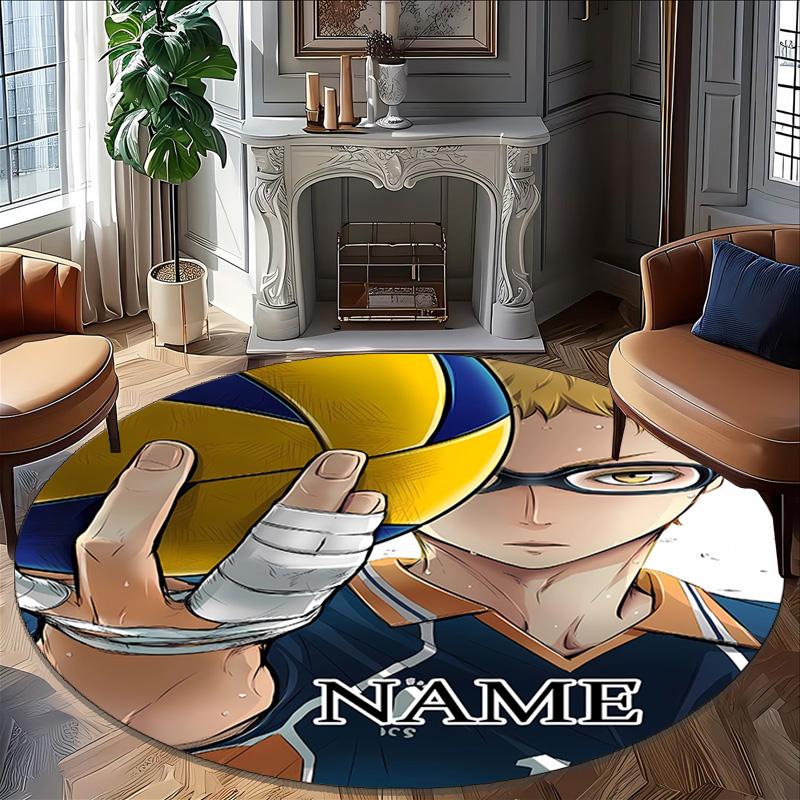 Personalized Haikyuu Round Chair Office Rug - Perfect for Mat, Office Chair & More - Ideal Gift for Birthdays and Holidays