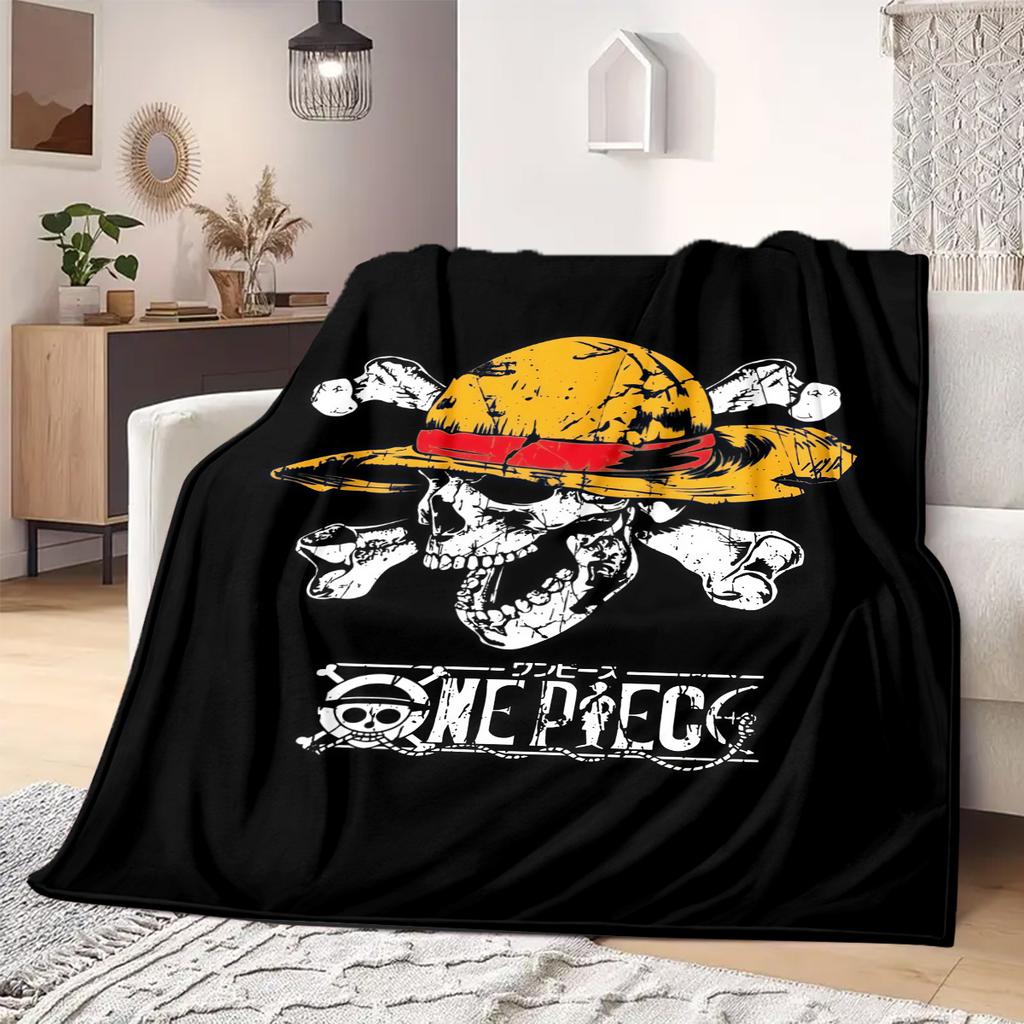 ONE PIECE Straw Hat Pirates Print Blanket Warm Comfortable Flannel Blanket Suitable for Bedrooms,Sofas, Beds,Chairs -QIAO109