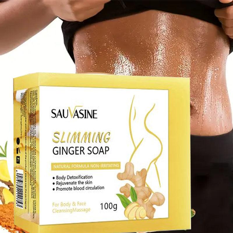 Natural Lymphatic Detox Organic Ginger Soaps Slimming Fast Belly Fat Burner Soaps Abdominal Muscle Peach Hip Body Cleaning Soap