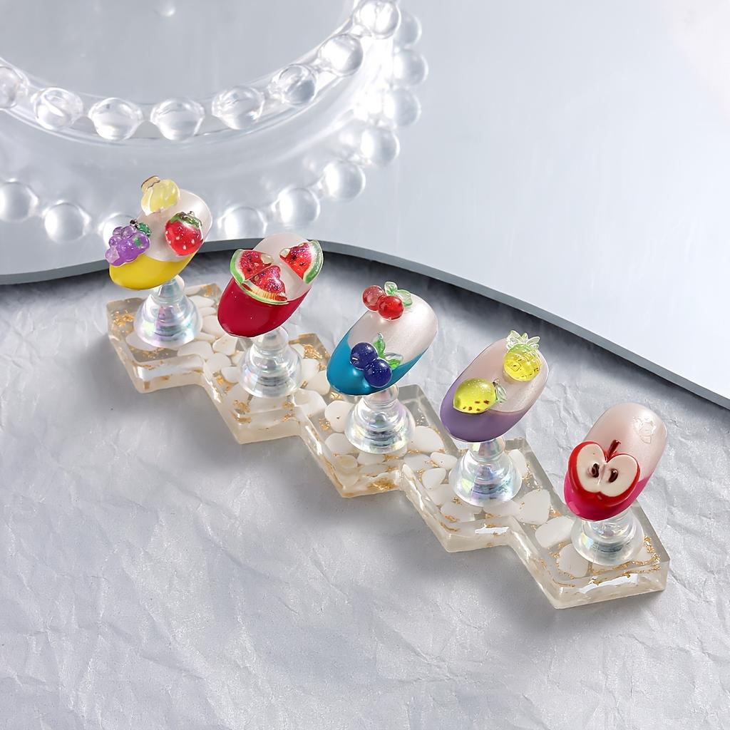 Magnetic Manicure Practice Stand Acrylic Round Base for Manicure Training Tools for Manicure Practice Display DIY and Salon Use