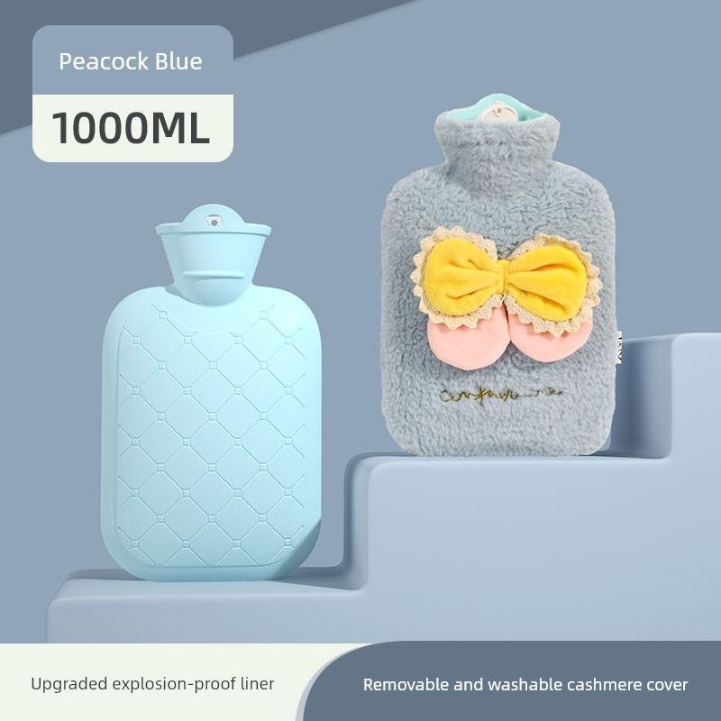 Hot Water Bottle, Thickened Explosion-Proof Hand Warmer, Small Hand Warmer Bag, Women's Belly Warmer, Plush Hot Compress Water Bag