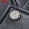 Hengyuanxiang Men's Shearling-Lined Genuine Sheepskin Leather Jacket