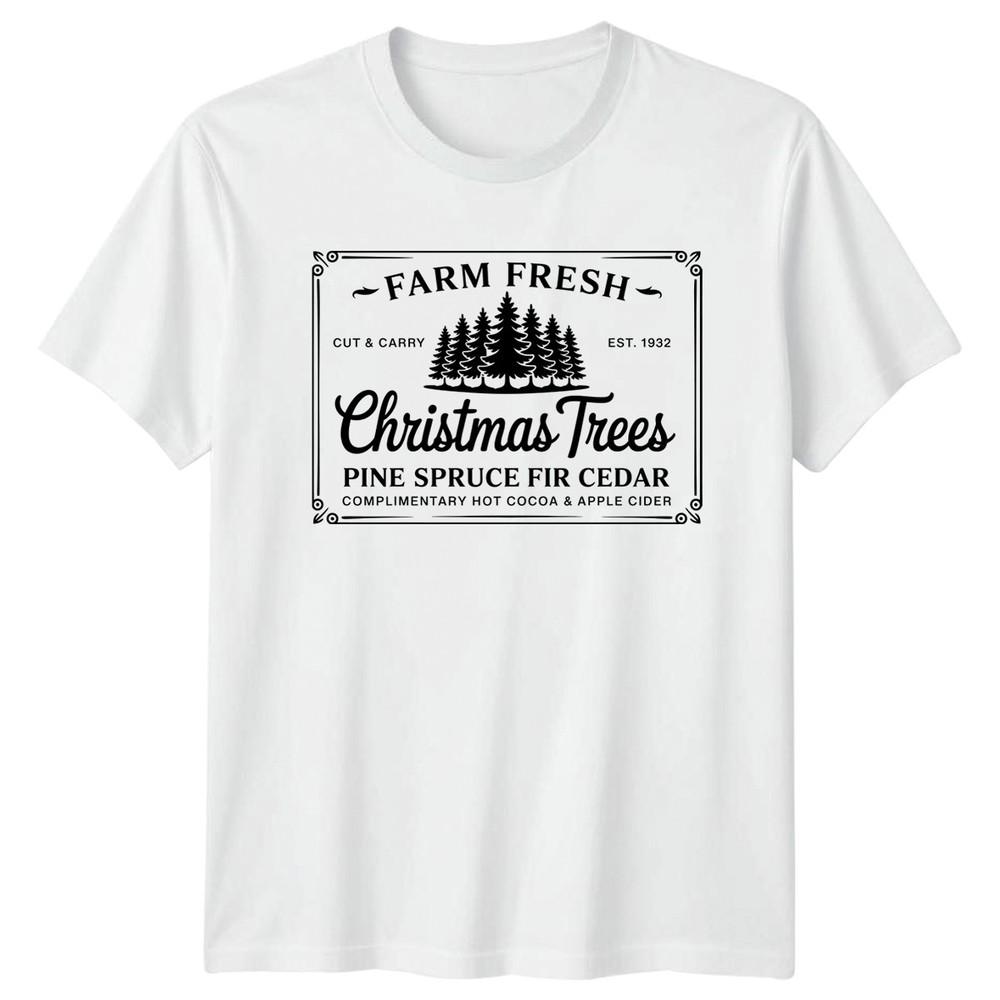 Farm Fresh Christmas Trees Holiday Unisexs TShirt Unisexs Tee Graphic Top S