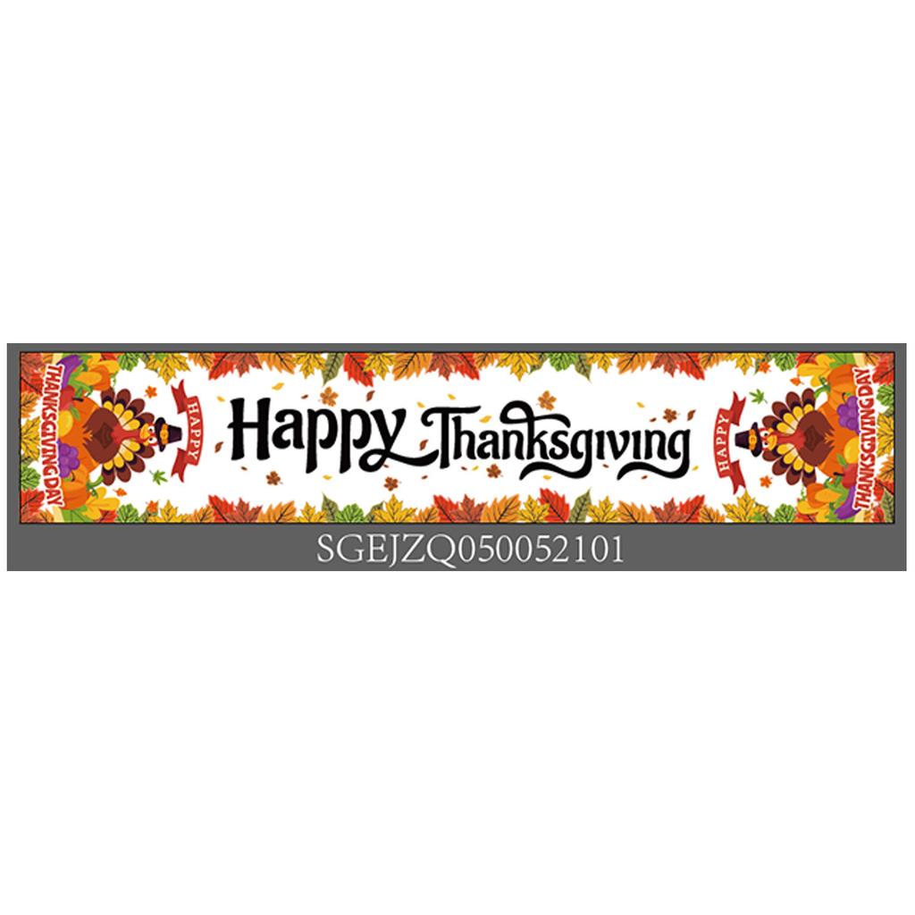 Thanksgiving Fall Harvest Kitchen Table Decorative Tablecloth, Maple Pumpkin Turkey Tablecloth