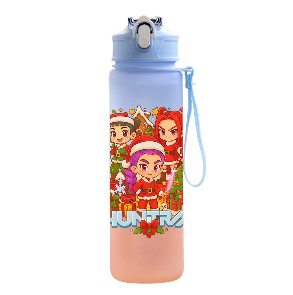 750Ml Water Bottle Anime Christmas K-Pop Demon Hunters Printed Large Capacity Drinking Cup Portable Outdoor Sports Water Cup Children Kid Gift