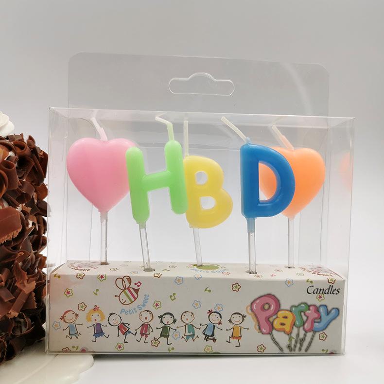 Love Birthday Candle Cake Decoration Macaron Color Birthday Letter Candle Creative Colorful Birthday Cake Candle