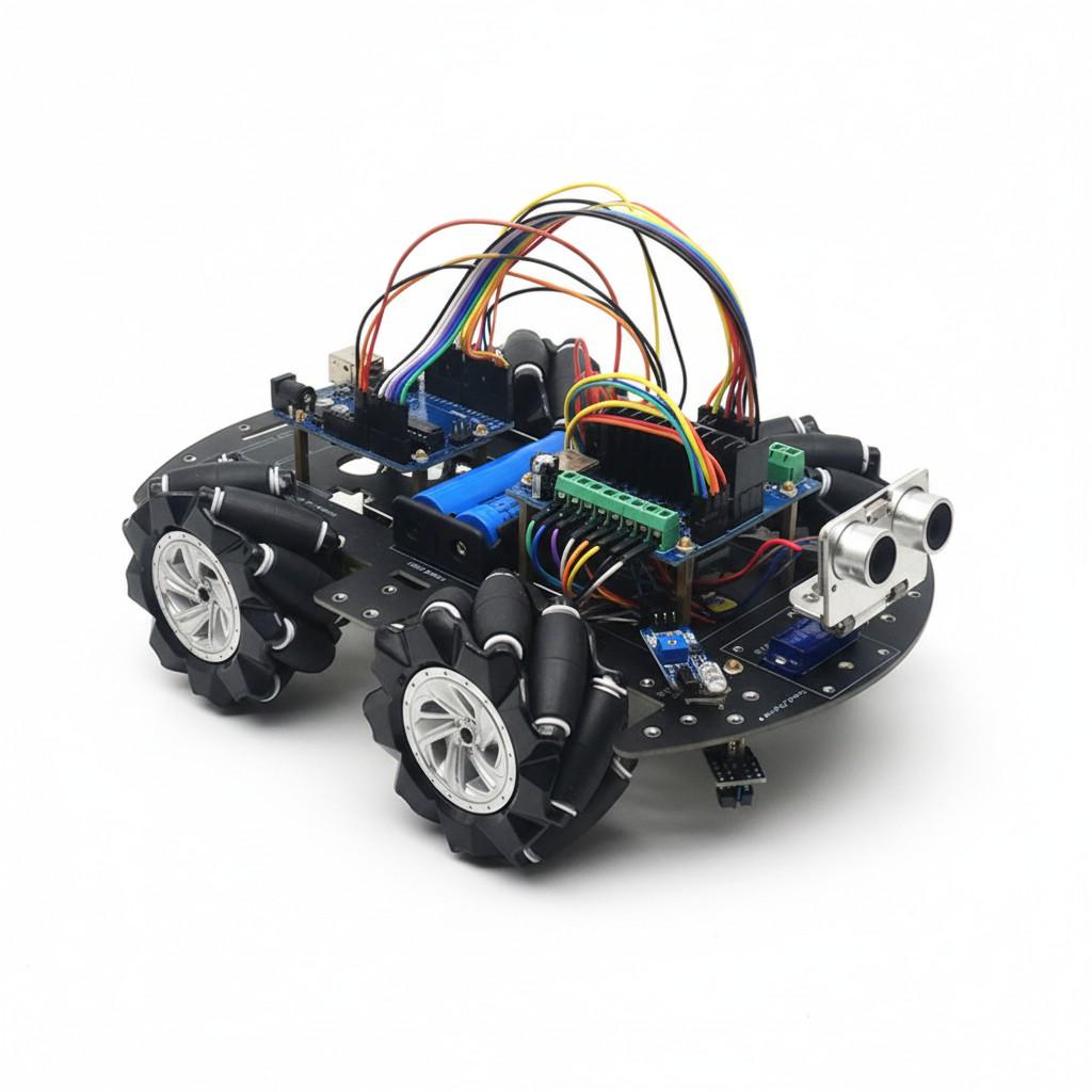 

Arduino Raspberry Mecanum Wheel Smart Car UNO R3 Learning Kit PS2 Remote Control Obstacle Avoidance 10*10*2 белый