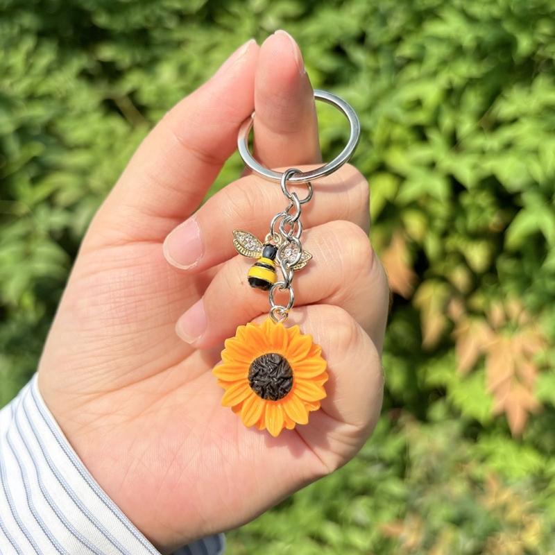 Sonnenblumen-Anhänger Schlüsselanhänger Für Naturliebhaber Mit Realistischem Harz Und Design