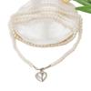 European and American Peach Heart Pendant Necklace: Women's Fashionable Long Pearl & Clavicle Layered Chain.