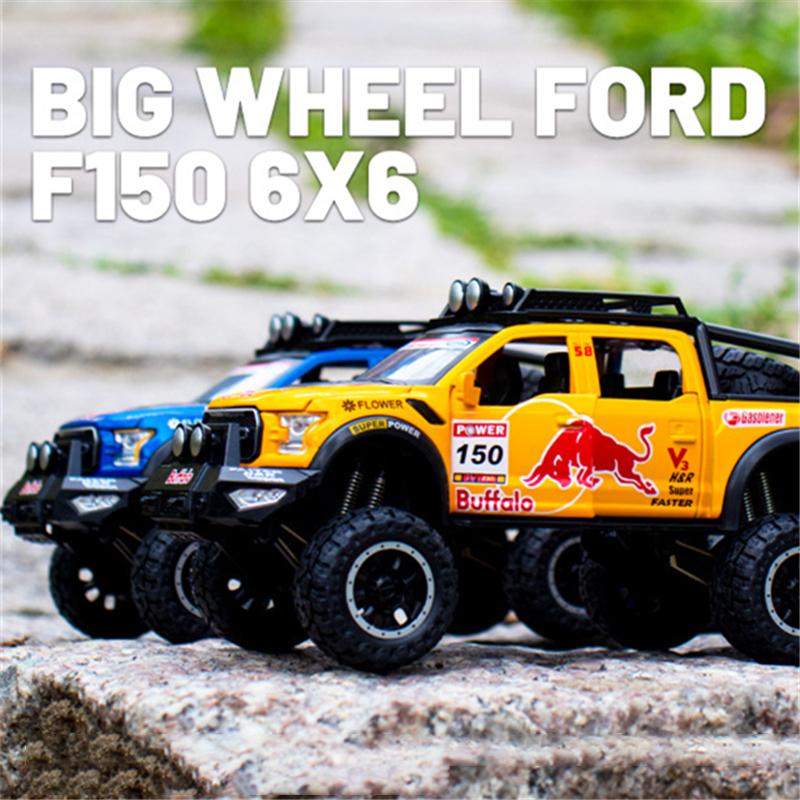 1/28 Ölçekli Ford Raptor F150 pres döküm model araç Oyuncak, Geri Çekin Oyuncak Araç Ses ve Işık ile Çocuklar için Yürümeye Başlayan Erkek Kız Hediye Koleksiyonu