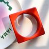 Korean Design Sense Cream Color Exaggeration Geometric Bangles Women Multicolor Gothic Bracelets Bangle Colorful Trend Jewelry