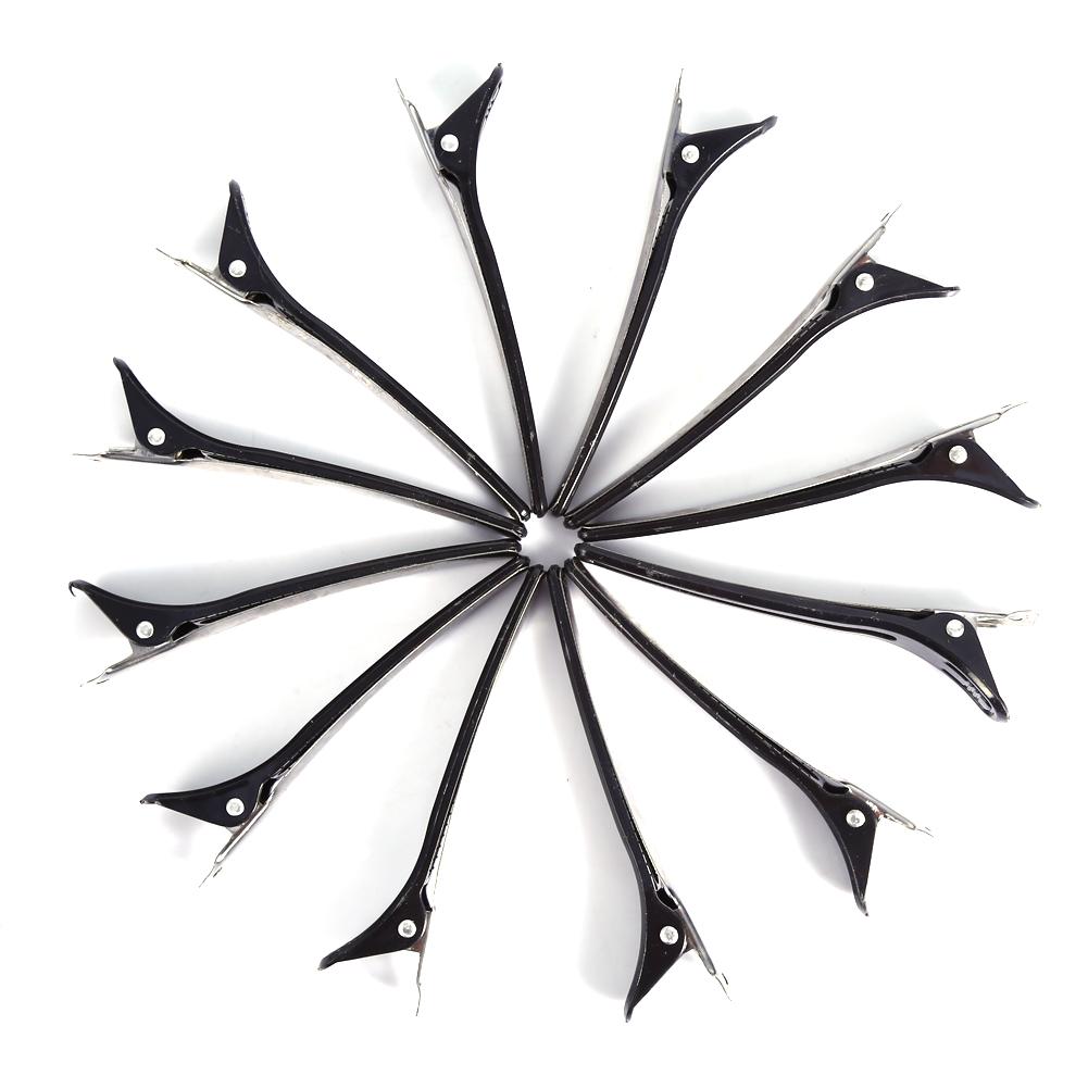 12PCS Pack Salon Hair Sectioning Clip Aluminium Alloy Hairdressing Clamps Hairpin Styling Tools