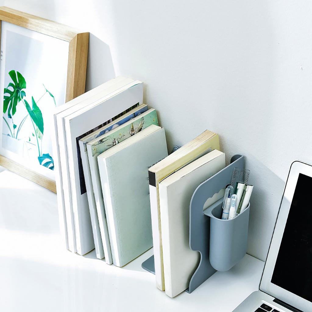Bookend Simple Style Foldable Shelves ABS Book Ends Books Support Stand Home Decoration Grey