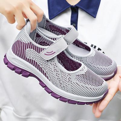 Schoenen damesschoenen 2025 lente nieuw middelbare en oudere moeder schoenen klittenband zachte zool ademend casual buitenlandse handel damesschoenen